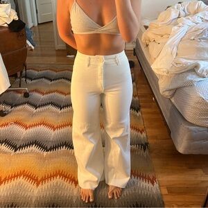High waisted zara white jeans